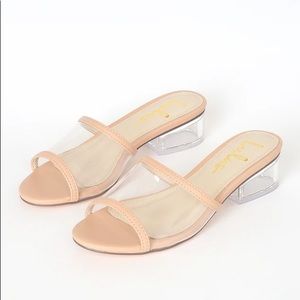 Jae Nude Vinyl Peep-Toe Mules size 8.5 lulus new without box never worn cute